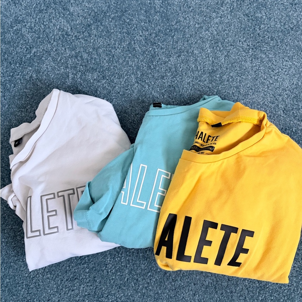 Alphalete Crop Top Bundle- White, Blue, and Yellow